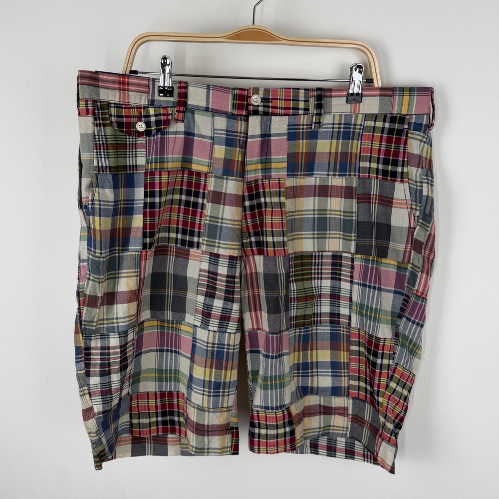 Polo Ralph Lauren Mens Patchwork Madras Shorts Classic Fit Plaid 38 Tall